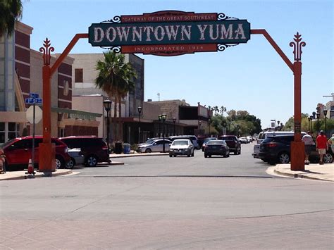 City of yuma az - Yuma Medjool Date Festival. Date: 01/06/2024 10:00 AM - 9:00 PM. 01/06/2024 10:00 AM 01/06/2024 9:00 PM. Introduction: This Nationally recognized fresh fruit festival celebrates the wonderful and tasty Date fruit, grown right here in the Desert Southwest! Add to my Calendar.